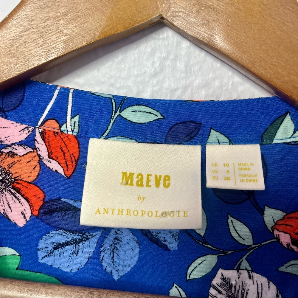 Anthropologie Maeve Elan Scarf Printed Blouse Size 6 - Picture 7 of 16
